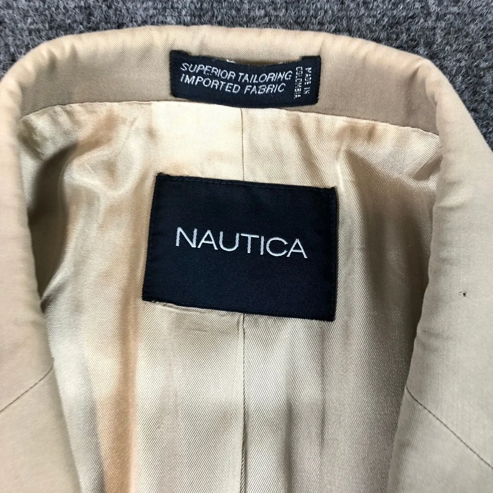 Nautica Mens‎ Beige Cotton Two Button Blazer Sport Coat Jacket